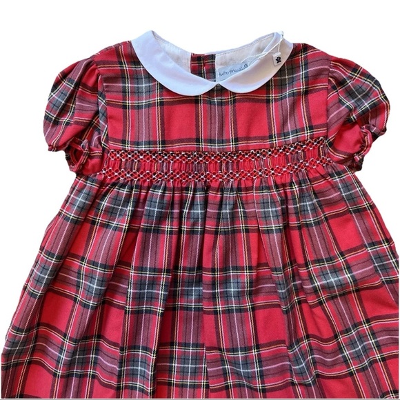 Tutto Piccolo Smocked Plaid Dress Red Girl’s 24 Months 2T Collared Holiday Party - Picture 3 of 16